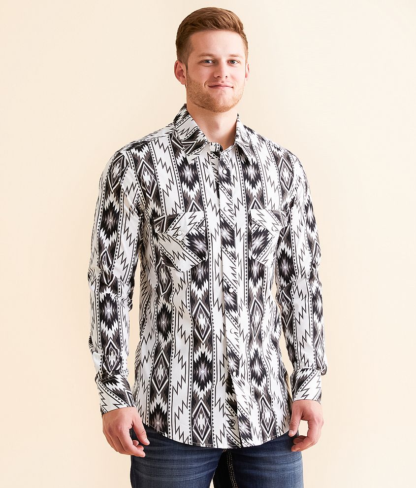 Rock & Roll Denim Aztec Striped Stretch Shirt