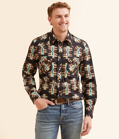 Rock & Roll Denim Dale Brisby Aztec Stretch Shirt front view