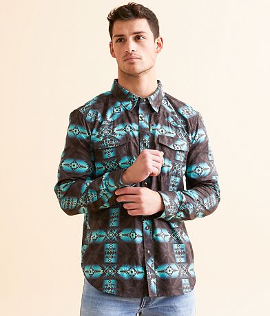 Rock & Roll Denim Aztec Performance Shirt front view