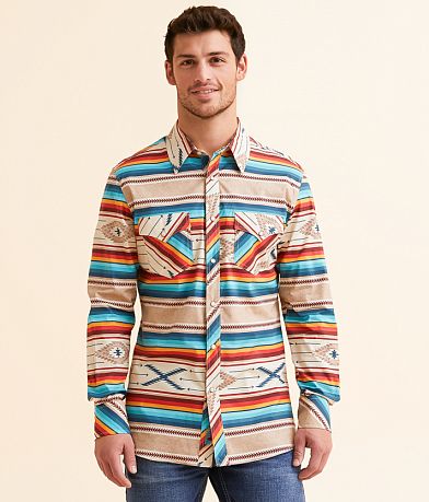 Rock & Roll Denim Southwestern Stretch Shirt front view