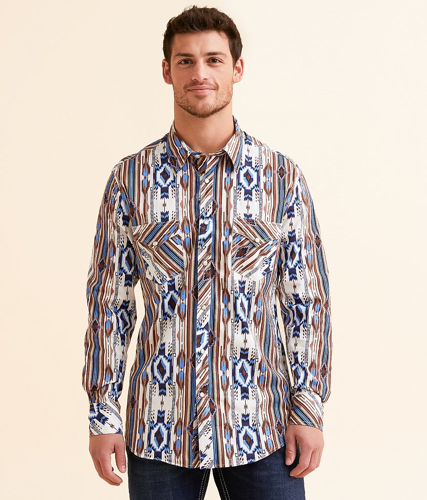 Rock & Roll Denim Southwestern Stretch Shirt