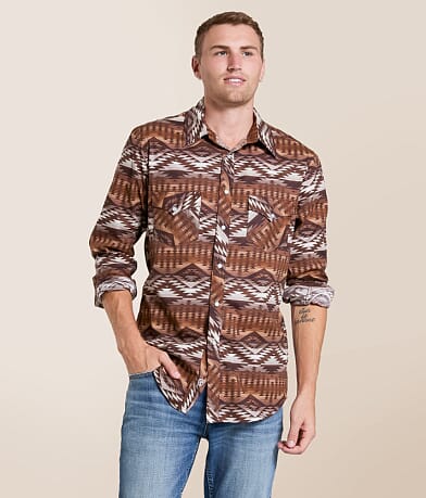 Rock & Roll Denim Aztec Stretch Shirt front view