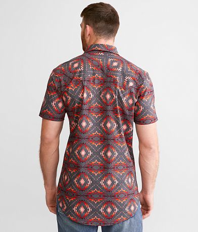 Rock &amp; Roll Denim Aztec Stretch Shirt back view