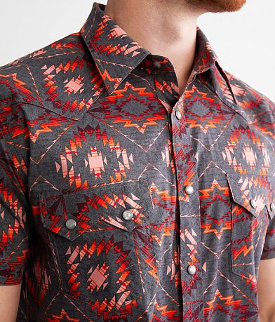 Rock &amp; Roll Denim Aztec Stretch Shirt misc detail 1 view