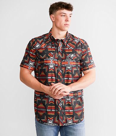 Rock & Roll Denim Tek Aztec Performance Shirt front view
