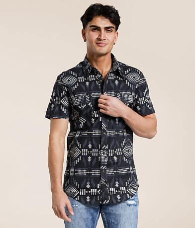 Rock & Roll Denim Aztec Stretch Shirt front view