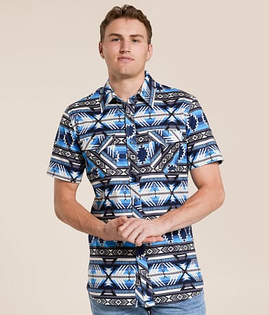 Rock & Roll Denim Aztec Stretch Shirt front view