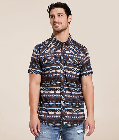 Rock & Roll Denim Aztec Performance Stretch Shirt front view