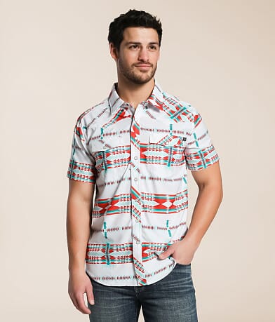 Rock & Roll Denim Aztec Performance Stretch Shirt front view