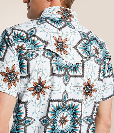 Rock &amp; Roll Denim Medallion Tek Stretch Shirt misc detail 1 view
