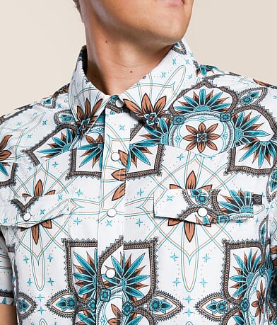Rock &amp; Roll Denim Medallion Tek Stretch Shirt misc detail 2 view