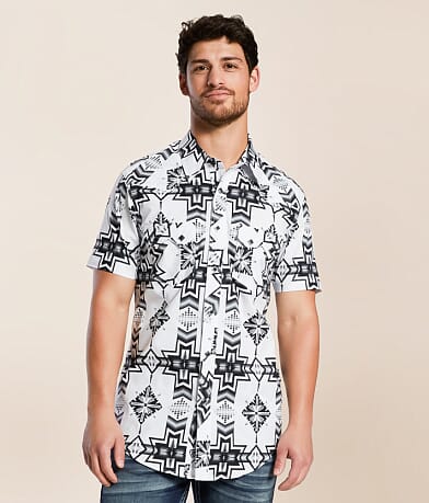 Rock & Roll Denim Aztec Stretch Shirt front view