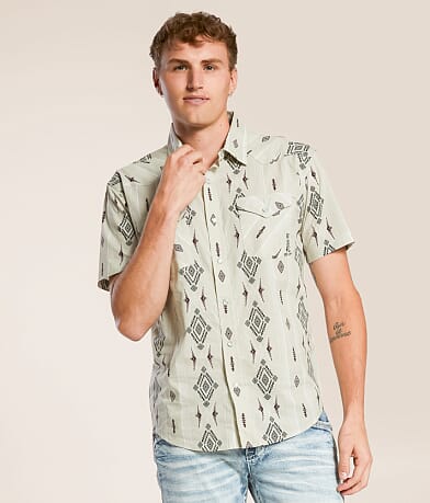 Panhandle Slim Striped Western Shirt front view