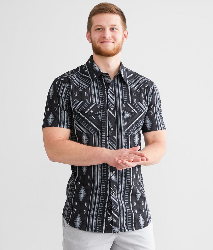 Rock & Roll Men's Aztec Print Polo Shirt 2 X-Large