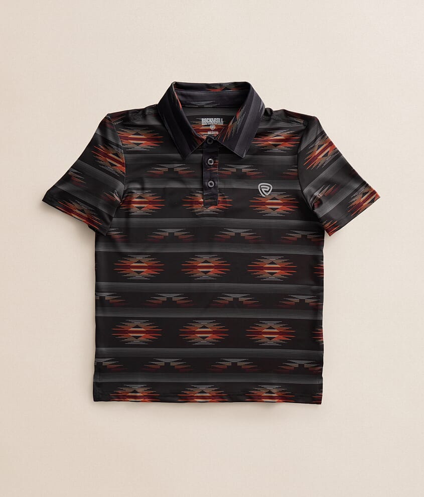 Boys - Rock & Roll Denim Aztec Performance Polo - Boy's Polos in