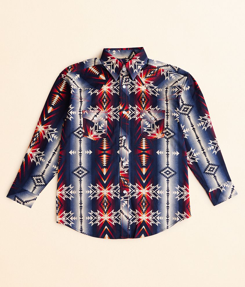 Boys - Rock &#38; Roll Denim Aztec Shirt front view