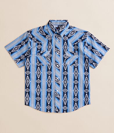 Rock & Roll Denim Boys - Aztec Striped Shirt front view