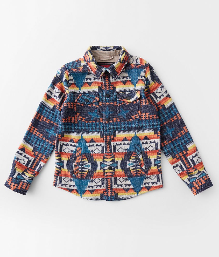 Boys - Rock &#38; Roll Denim Aztec Jacquard Shirt front view