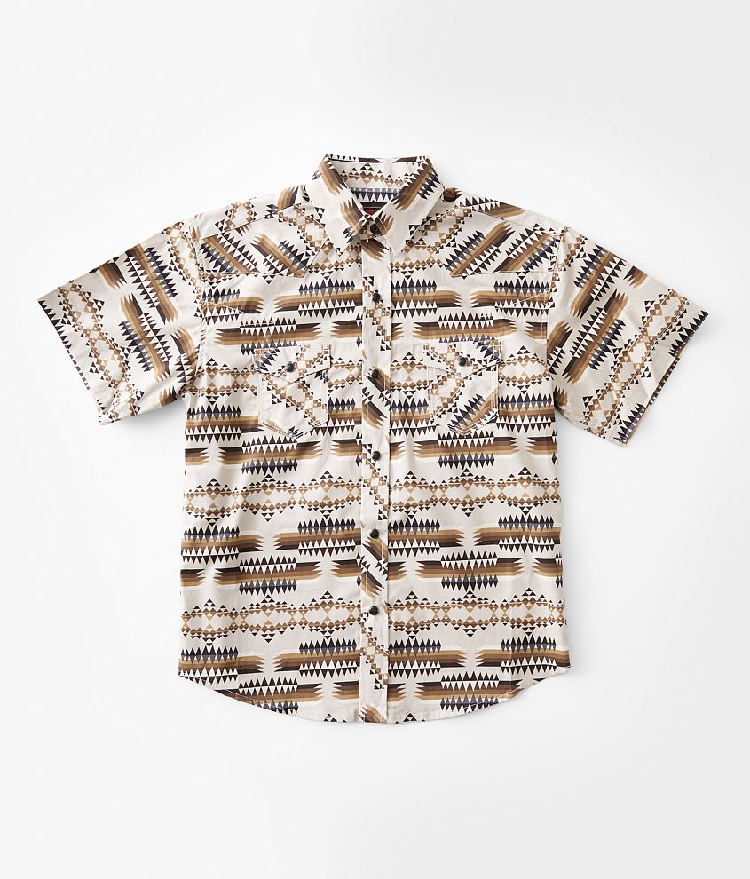 Boys - Rock & Roll Denim Aztec Stretch Shirt - Boy's Shirts in Brown ...