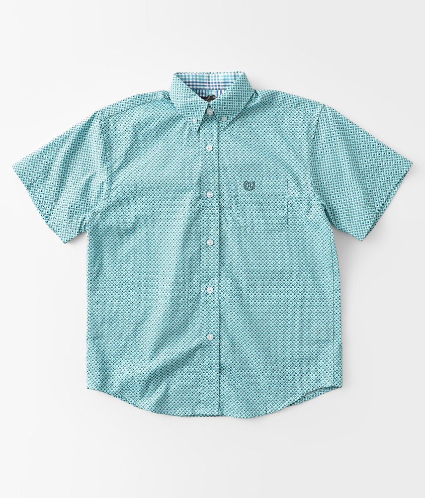 Boys - Panhandle Ditsy Print Western Shirt - Boy's Shirts in Turquoise ...