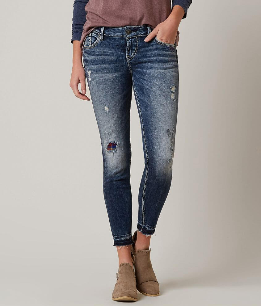 Silver Aiko Ankle Skinny Stretch Jean front view