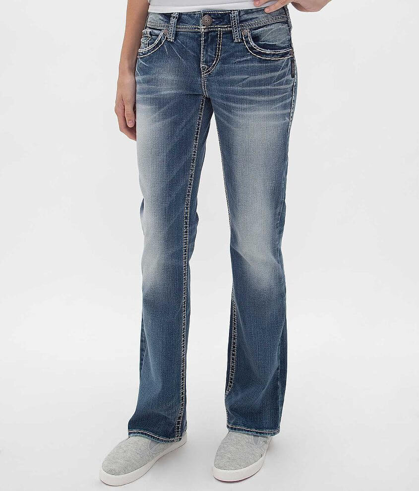Silver Aiko Boot Stretch Jean front view