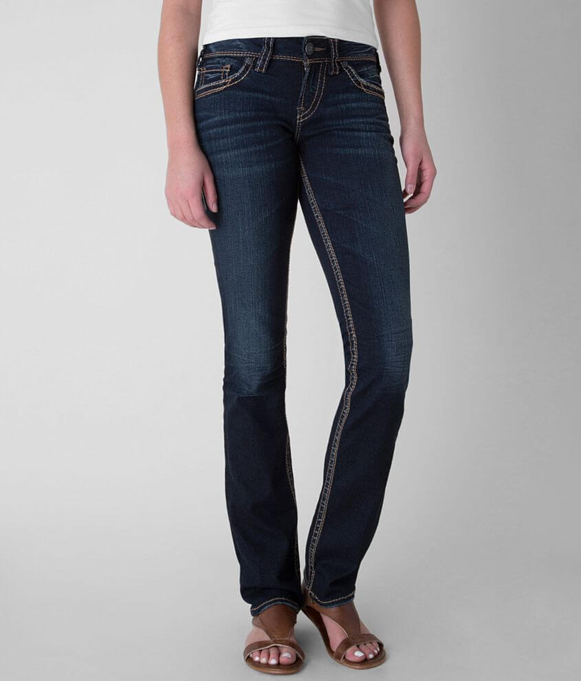 Silver Suki Straight Stretch Jean front view