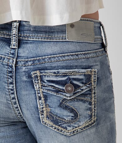 Silver Suki Boot Stretch Jean back pocket view
