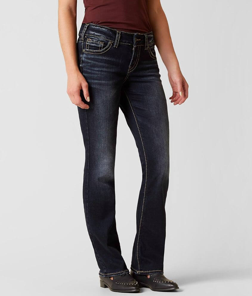 Silver Elyse Slim Boot Stretch Jean front view