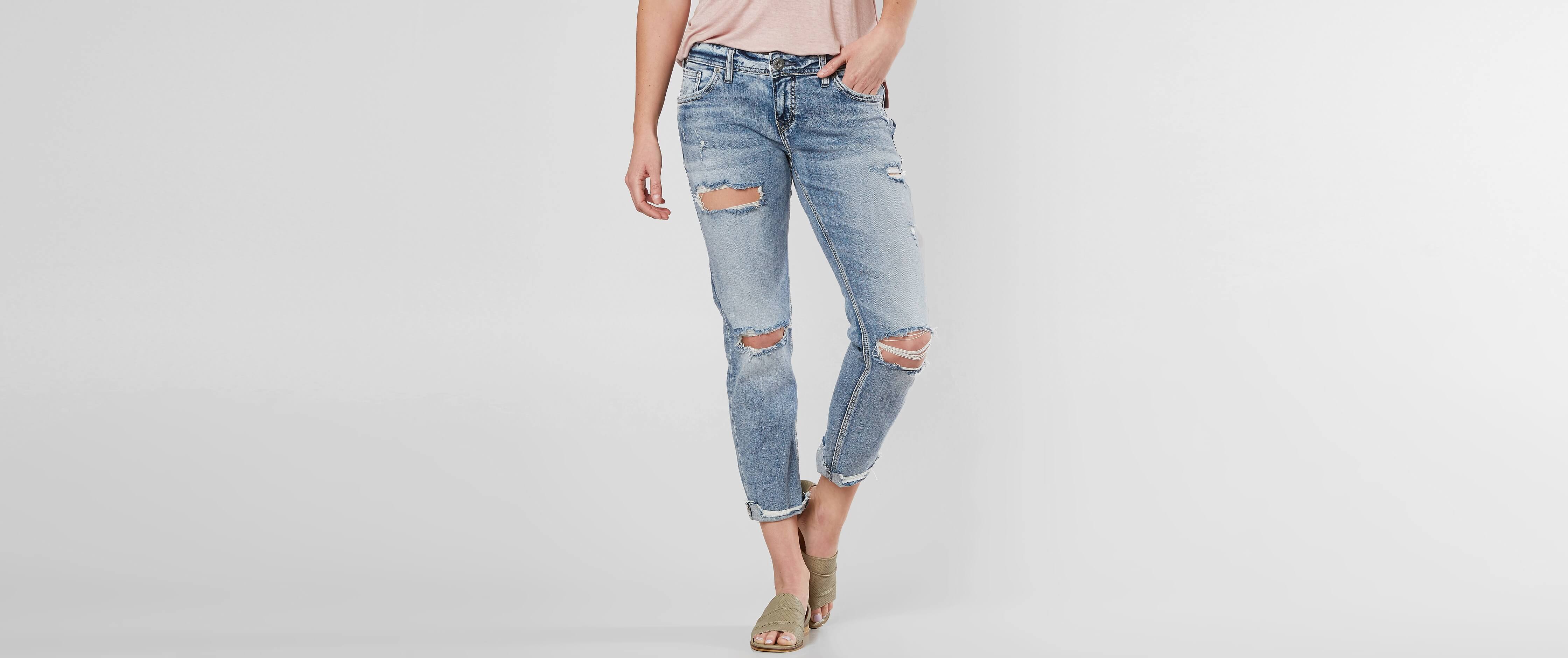 silver boyfriend jeans