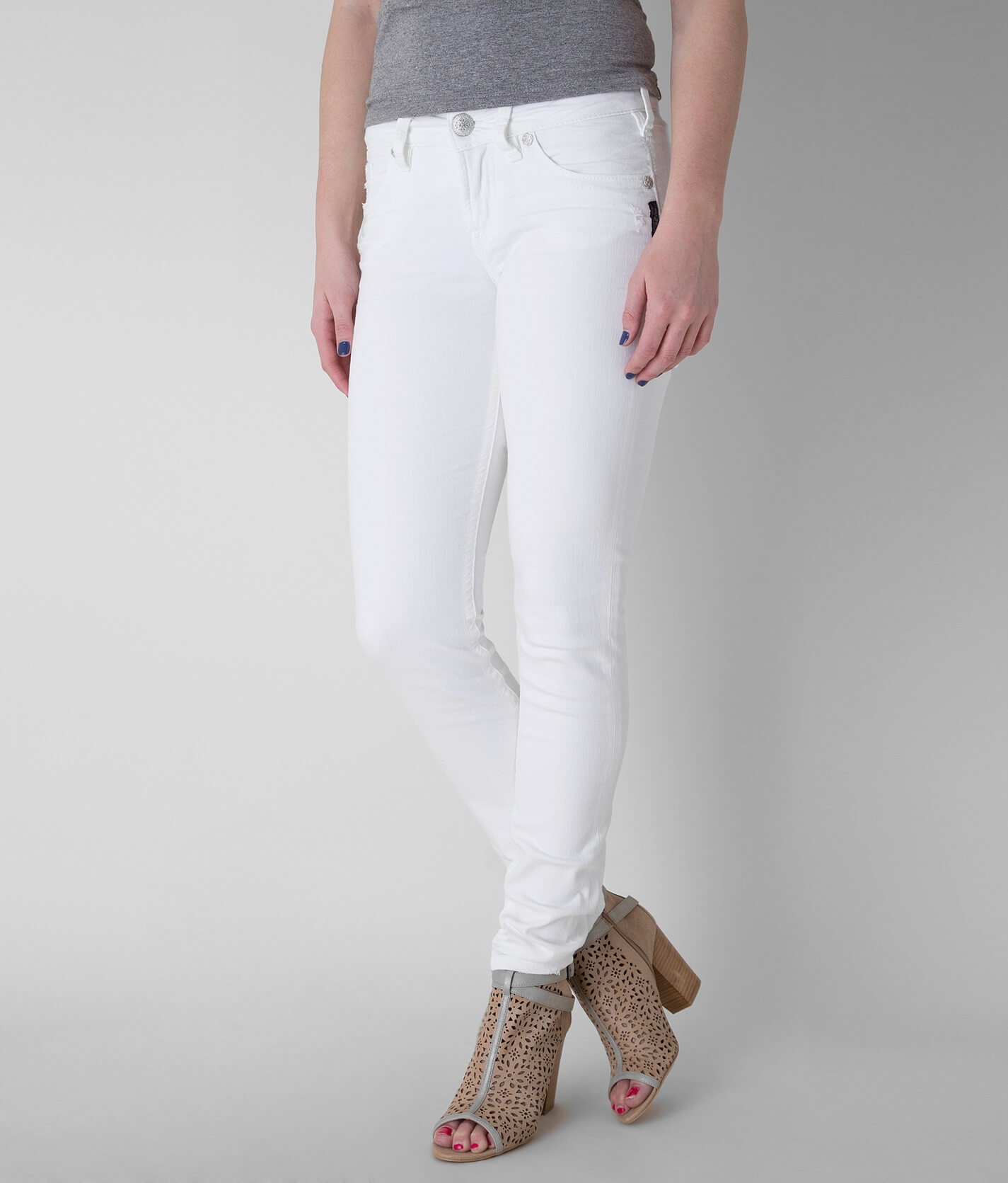 white silver jeans