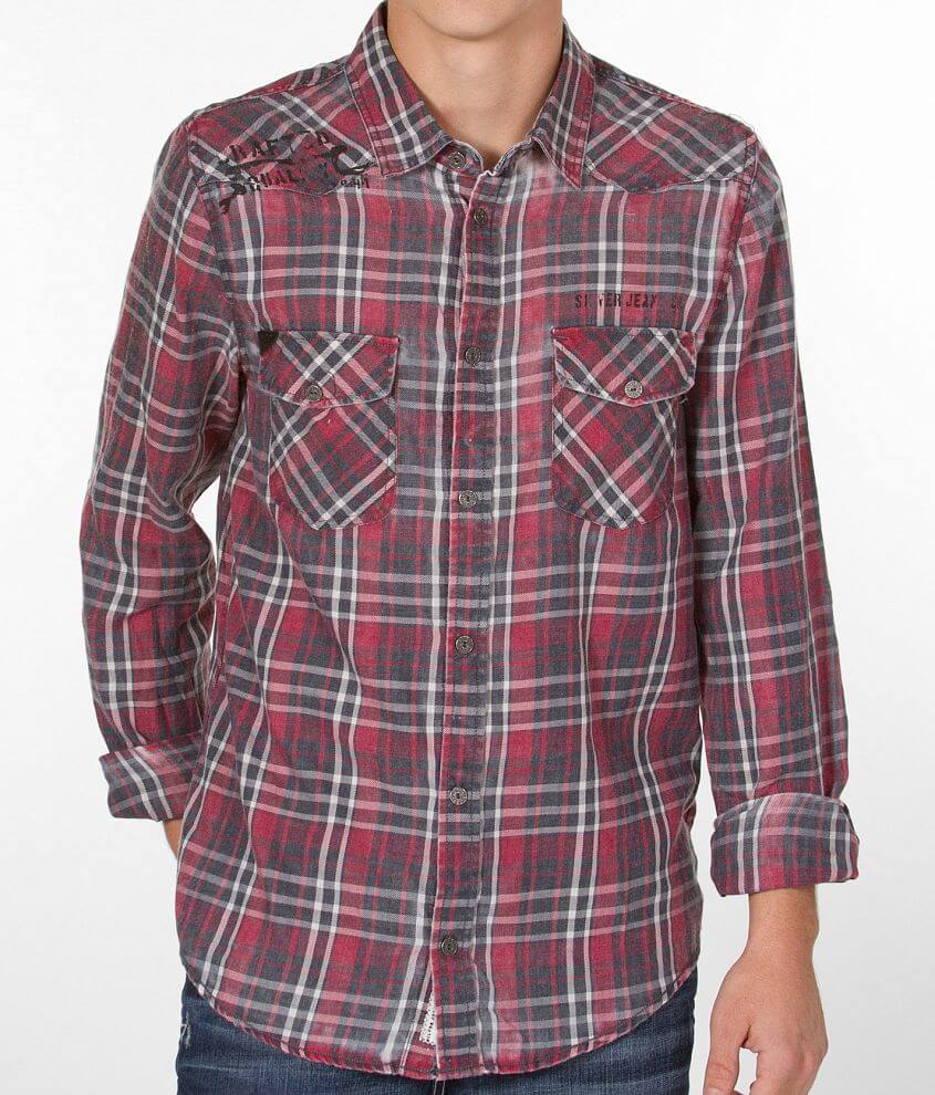 Silver Plaid Shirt front view