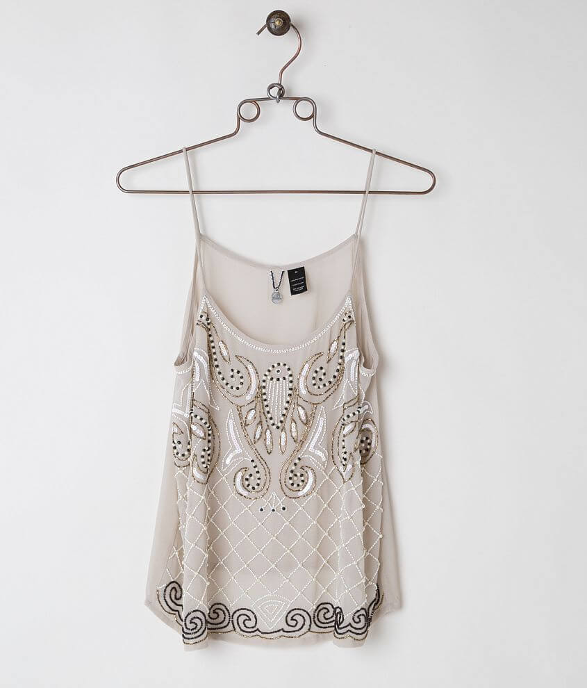 Bke Boutique Embellished Tank Top Womens Tank Tops In Silver Buckle