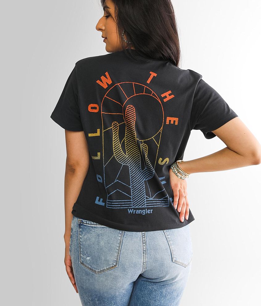 Wrangler® Follow The Sun T-Shirt - Women's T-Shirts in Faded Black | Buckle