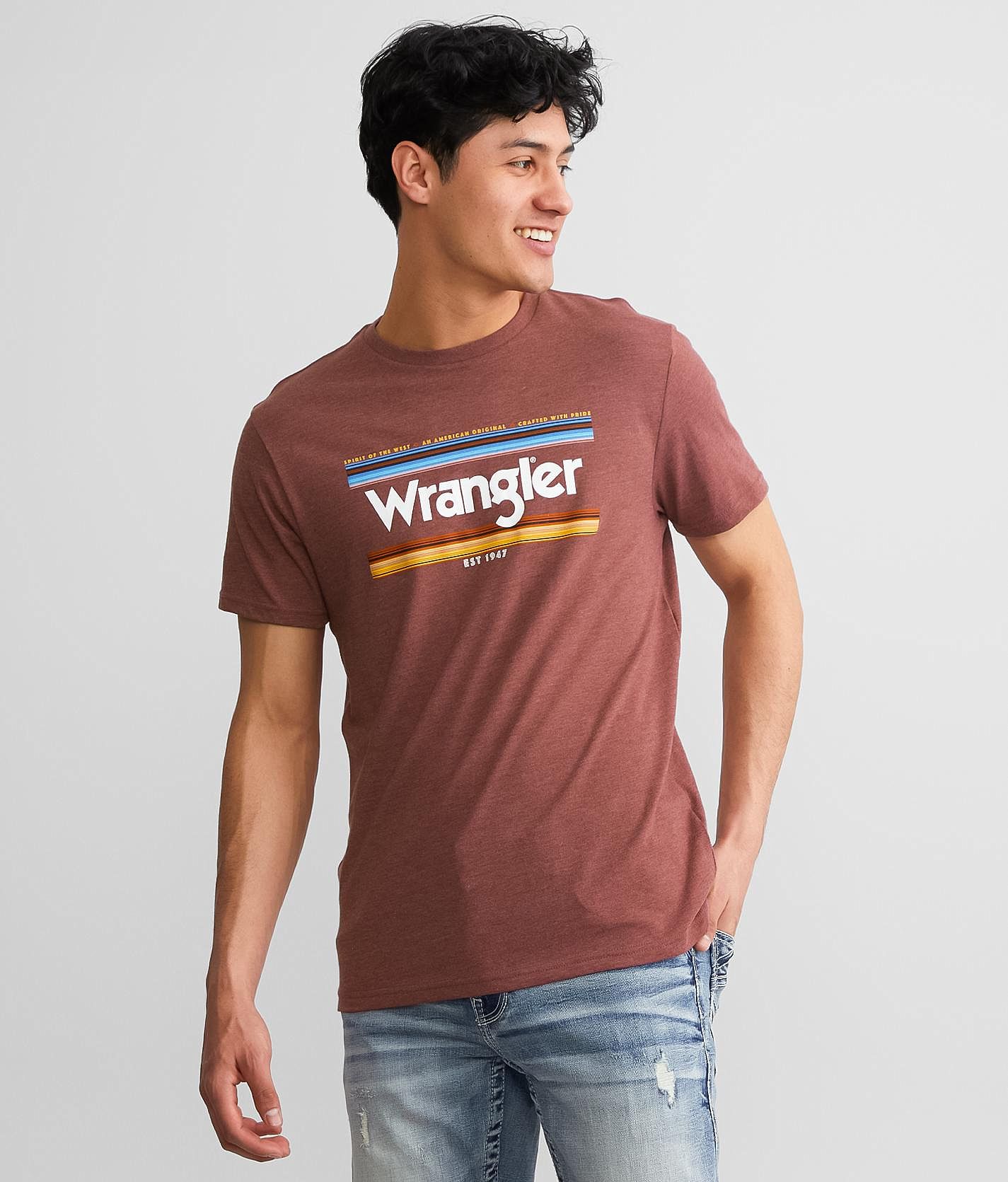 Wrangler® Logo T-Shirt - Men's T-Shirts in Burgundy Heather