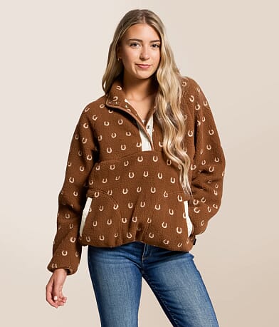 Wrangler® Sherpa Quarter Snap Pullover front view