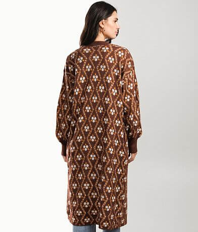 Gimmicks Printed Duster Cardigan Sweater BACK