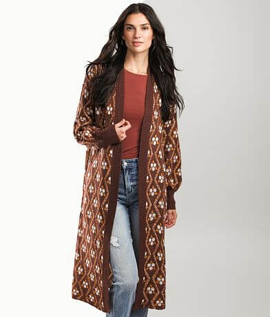 Gimmicks Printed Duster Cardigan Sweater FULL_RIGHT_SIDE