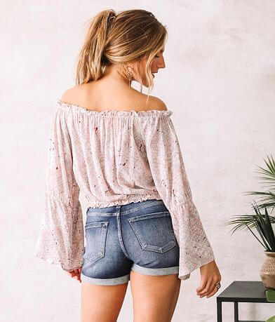 Willow &amp; Root Off The Shoulder Bell Sleeve Top BACK