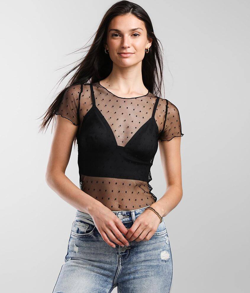 Polka dot 2024 mesh top