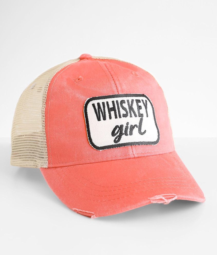 Wild Oates Whiskey Girl Baseball Hat Women's Hats in Coral Buckle