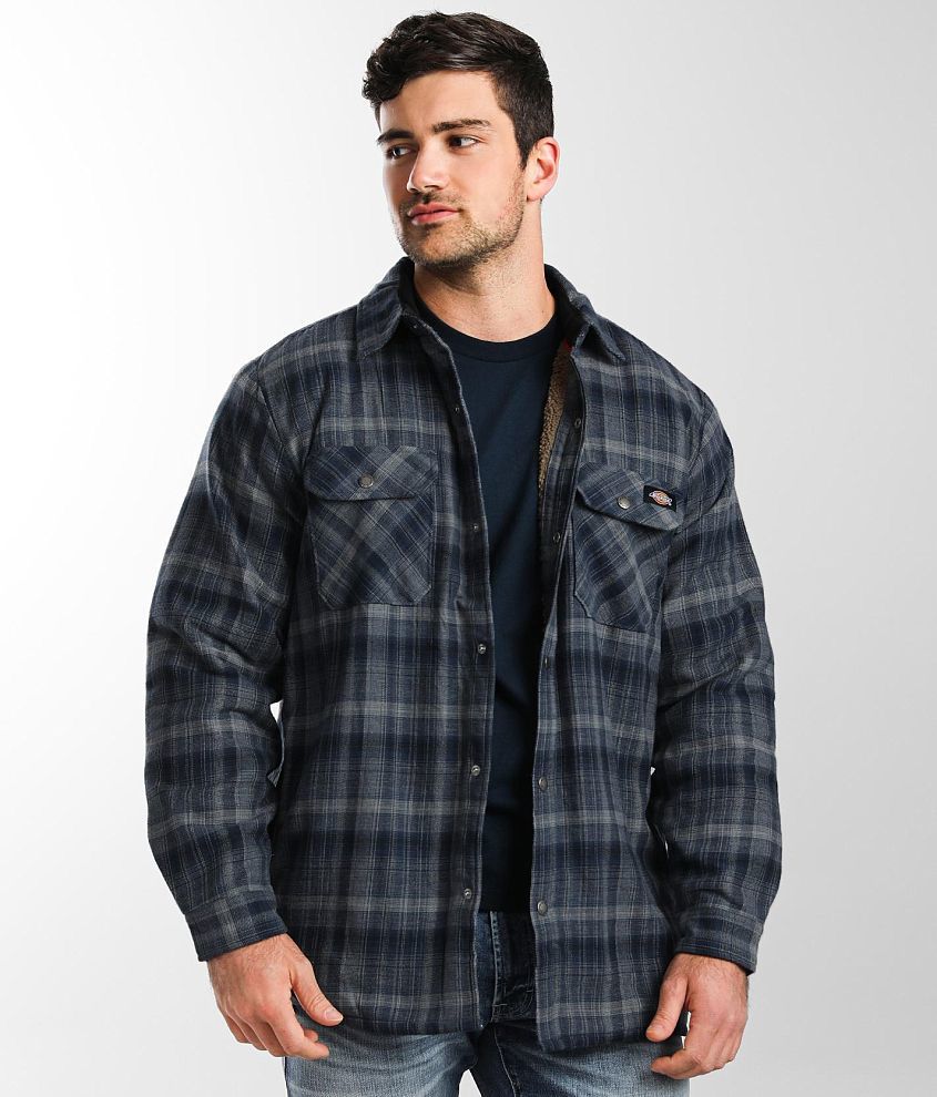 Dickies® Flannel Plaid Shacket - Men's Coats/Jackets in Dark Navy Dark ...