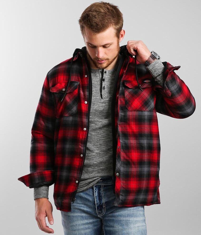 Dickies&#174; Hooded Flannel Shacket front view