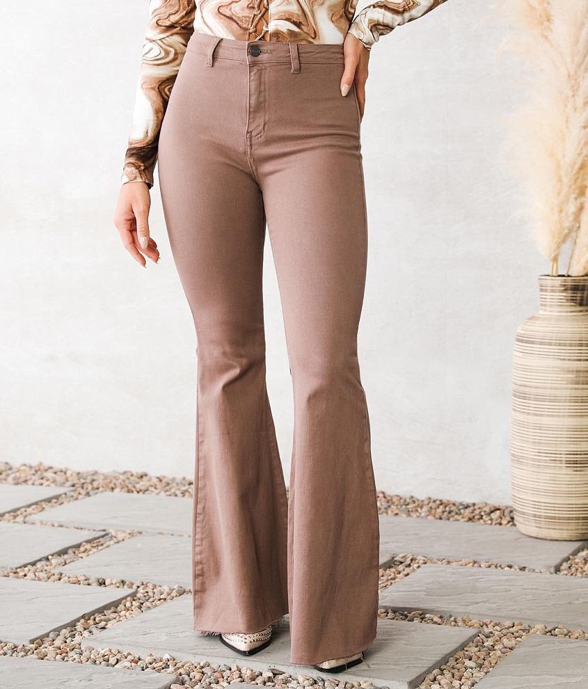 Wishlist Apparel High Rise Super Flare Jean - Women's Jeans in Mocha