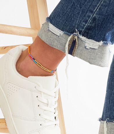 boutique by BKE Beaded Ankle Bracelet front view