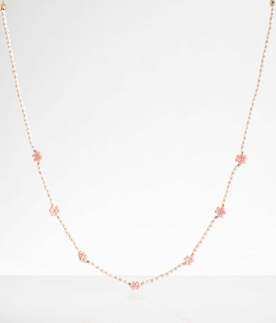 boutique by BKE Flower Seed Bead Necklace front view