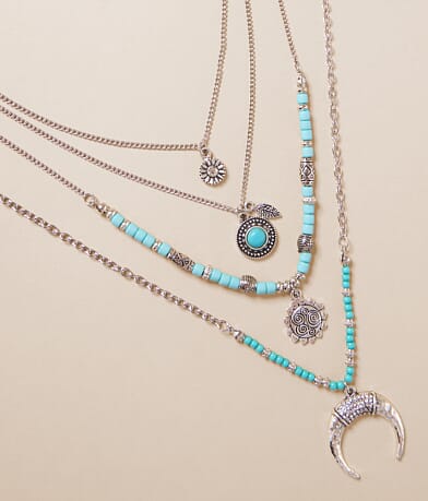 Sterling & Stitch 4 Pack Western Necklace Set front view