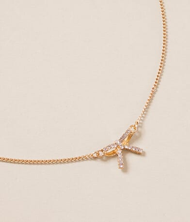 boutique by BKE Glitz Bow Necklace front view