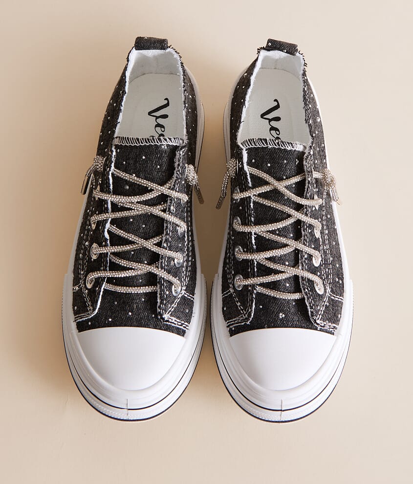 Aman Denim Rhinestone Lace Sneaker