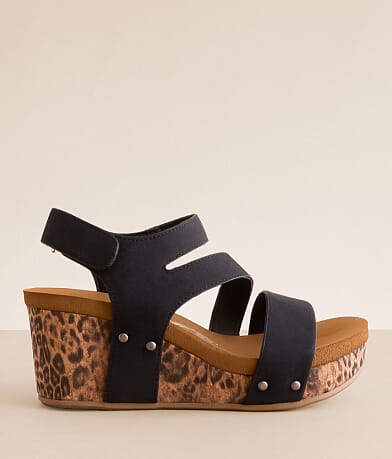 Very G Atlas Cheetah Wedge Sandal front view